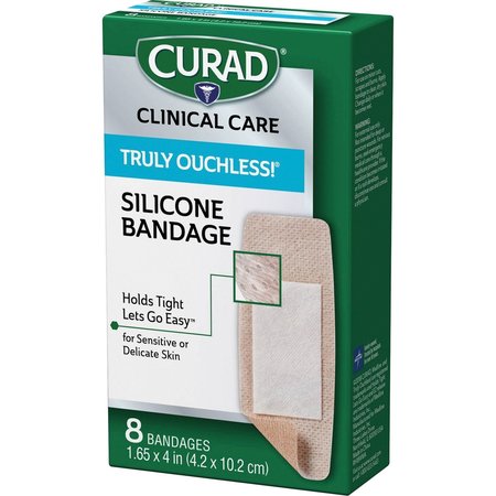 Curad Ouchless Flex Fabric Bandages, 1.65 x 4, PK8 CUR5003